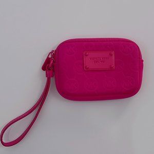 Michael Kors neoprene Purse Wallet Wristlet Lacquer Hot Pink Small